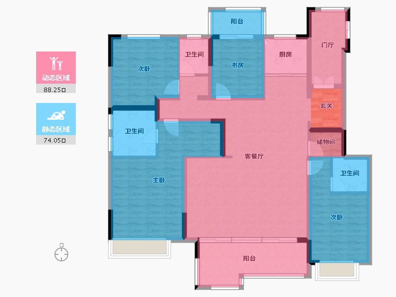 安徽省-滁州市-荣盛华府-145.56-户型库-动静分区