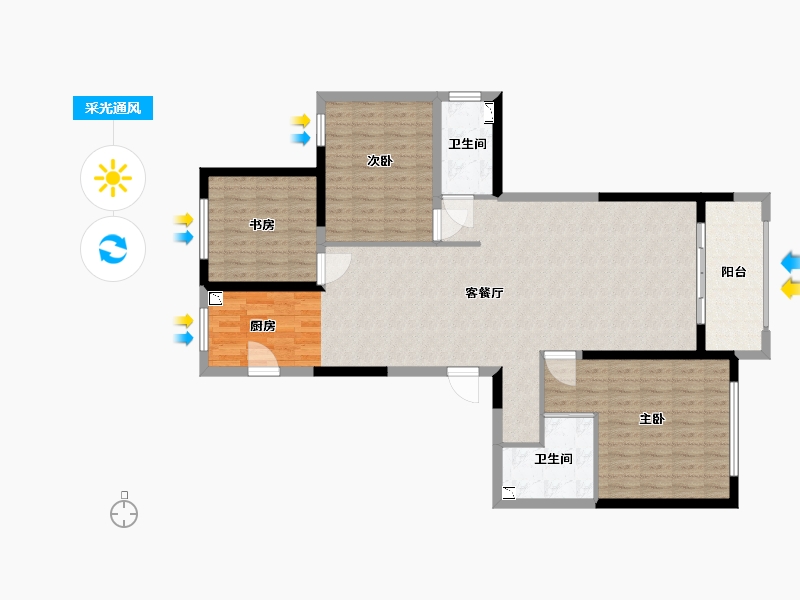 浙江省-温州市-华润万象天地-119.00-户型库-采光通风