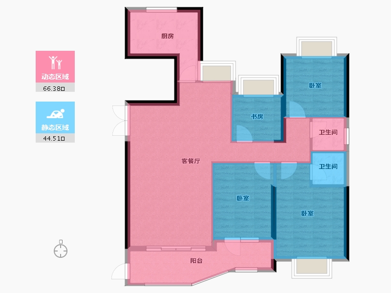 福建省-福州市-贵安新天地公寓-100.57-户型库-动静分区