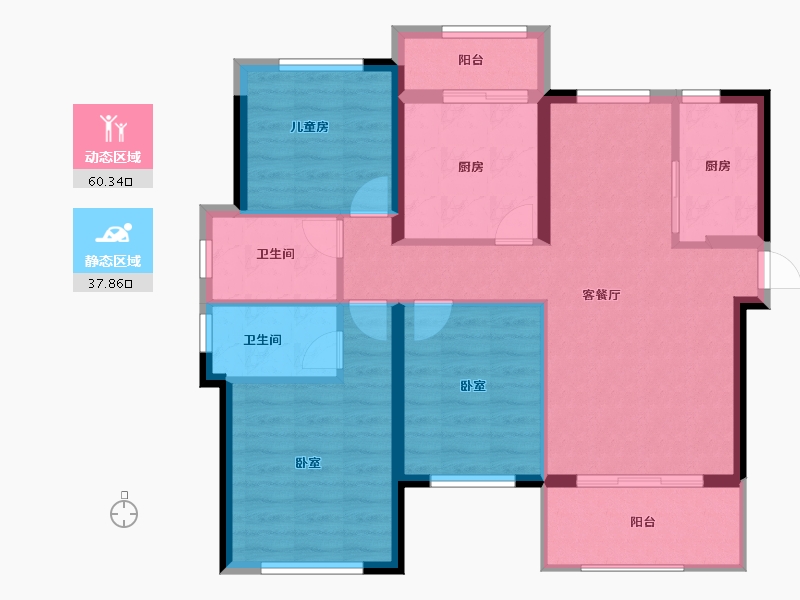 福建省-福州市-永泰·泰禾红峪-88.00-户型库-动静分区