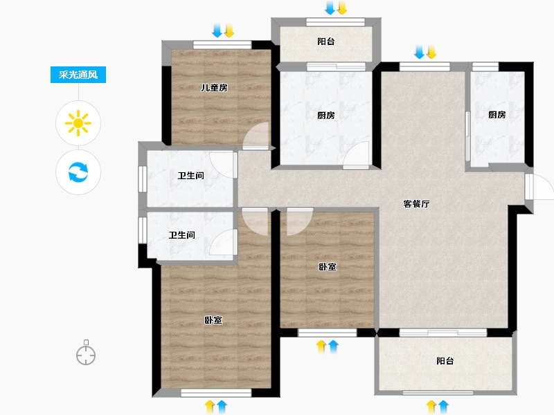 福建省-福州市-永泰·泰禾红峪-88.00-户型库-采光通风