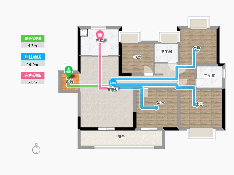 江苏省-淮安市-融创广场-102.40-户型库-动静线