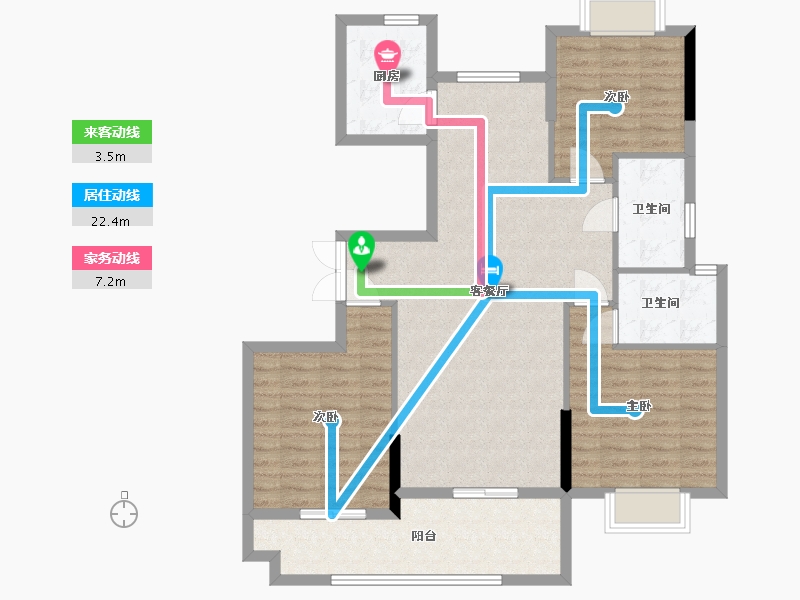 江苏省-南通市-沪润金域蓝湾-100.80-户型库-动静线