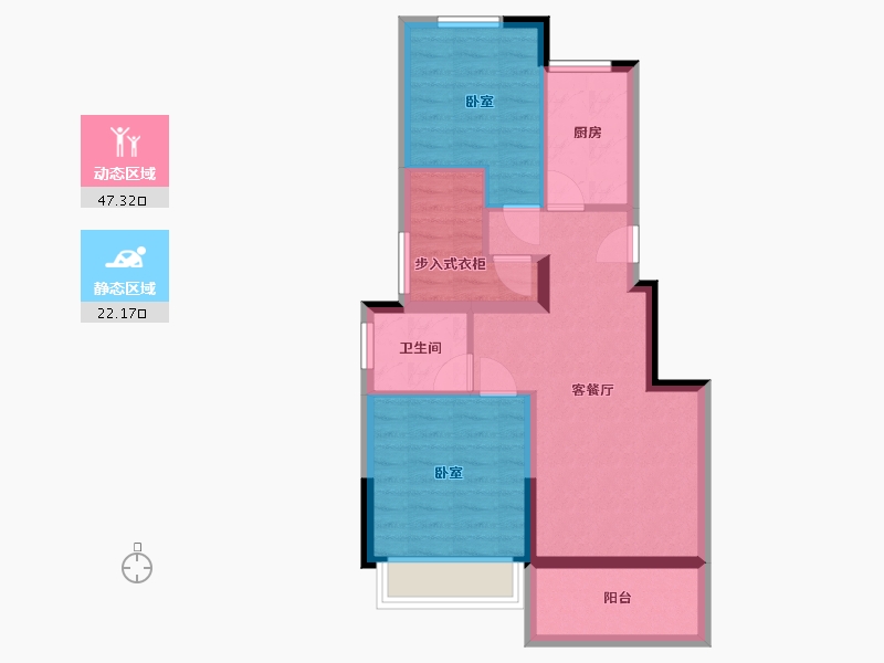 浙江省-嘉兴市-鸿翔紫藤里-61.00-户型库-动静分区