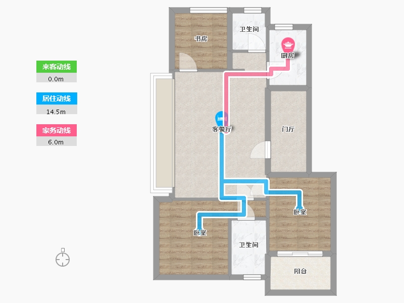 浙江省-杭州市-德信海德公园-72.93-户型库-动静线