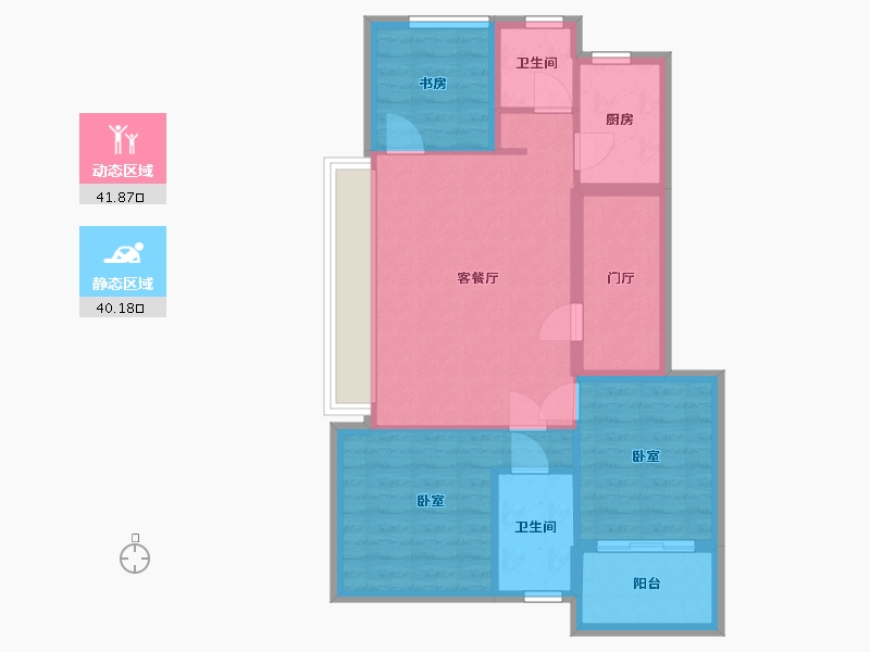 浙江省-杭州市-德信海德公园-72.93-户型库-动静分区