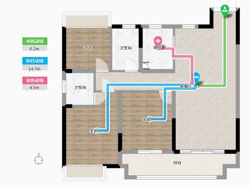 江苏省-盐城市-东台荣润·麒麟府-100.00-户型库-动静线