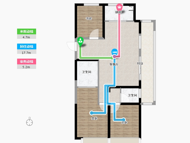 江苏省-徐州市-东方兰园-104.00-户型库-动静线