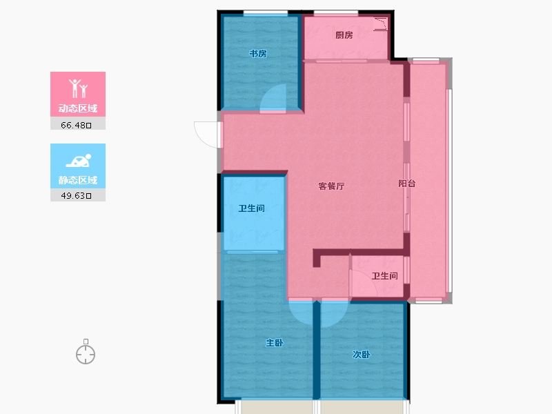 江苏省-徐州市-东方兰园-104.00-户型库-动静分区