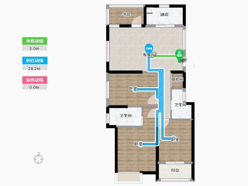 浙江省-宁波市-万年卡美丽亚-98.00-户型库-动静线