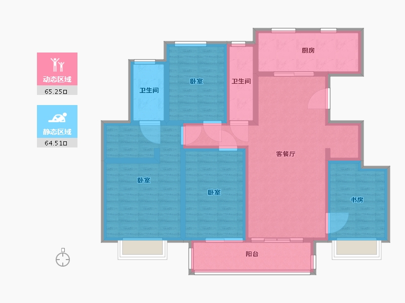 浙江省-宁波市-大爱书院小镇-115.06-户型库-动静分区