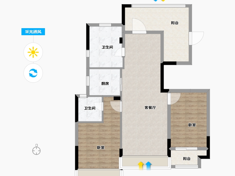 浙江省-金华市-红星金义天铂-94.00-户型库-采光通风