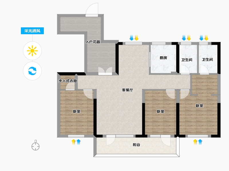 江苏省-南京市-云澜尚府-114.00-户型库-采光通风