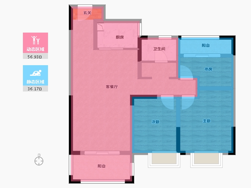 安徽省-滁州市-容大亚龙湾-82.00-户型库-动静分区