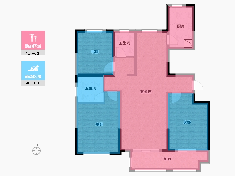 江苏省-徐州市-盛业和园-96.32-户型库-动静分区