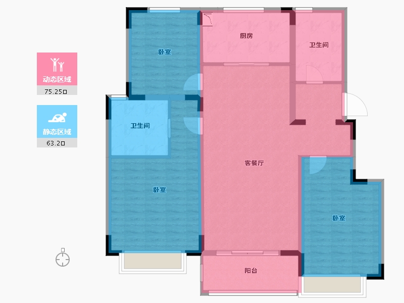 浙江省-湖州市-宝龙世家-125.23-户型库-动静分区