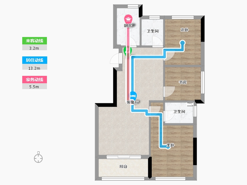 浙江省-温州市-碧桂园时代天麓府-66.00-户型库-动静线