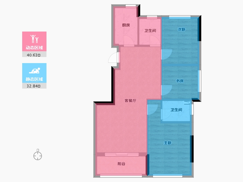 浙江省-温州市-碧桂园时代天麓府-66.00-户型库-动静分区