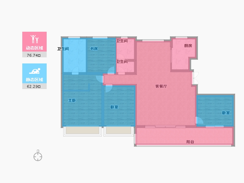 江苏省-苏州市-国泰景云台-124.79-户型库-动静分区