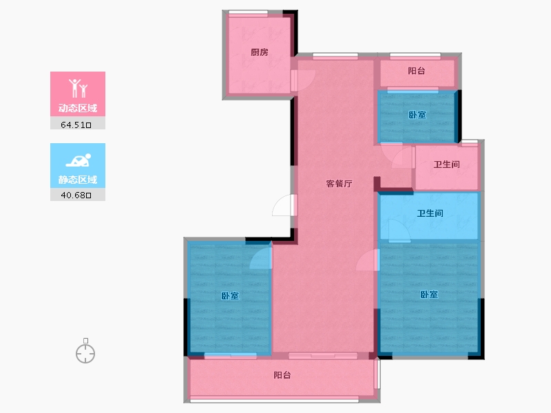 浙江省-宁波市-时代·璟悦府-94.00-户型库-动静分区