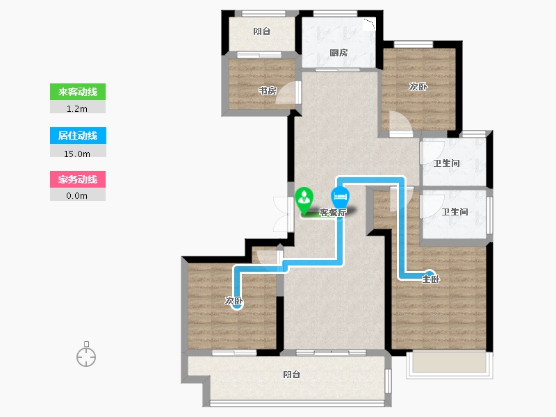 江苏省-徐州市-东方兰园-104.00-户型库-动静线