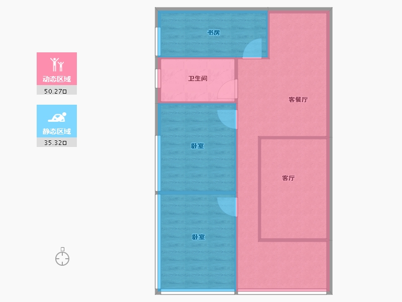 福建省-福州市-世茂福晟·华威钱隆奥体城-65.99-户型库-动静分区