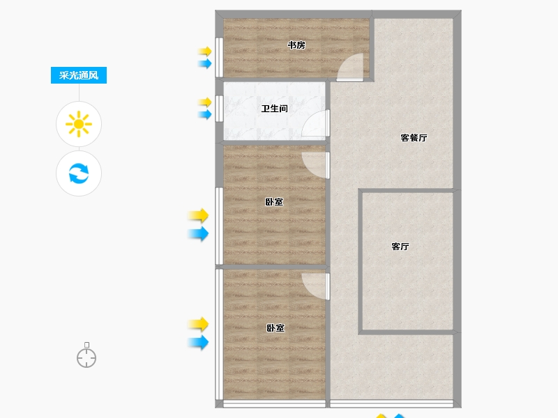 福建省-福州市-世茂福晟·华威钱隆奥体城-65.99-户型库-采光通风