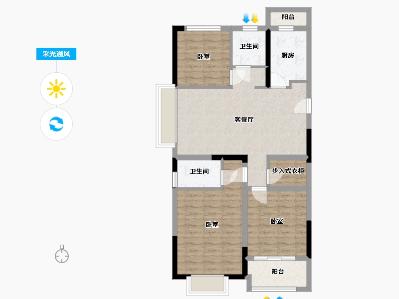 浙江省-宁波市-大爱书院小镇-81.57-户型库-采光通风