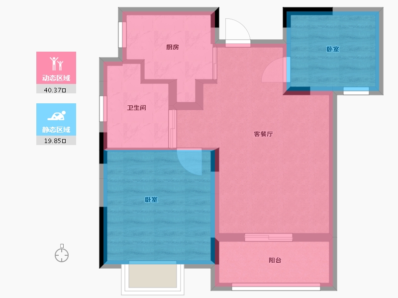 浙江省-嘉兴市-绿城·乌镇雅园-53.14-户型库-动静分区