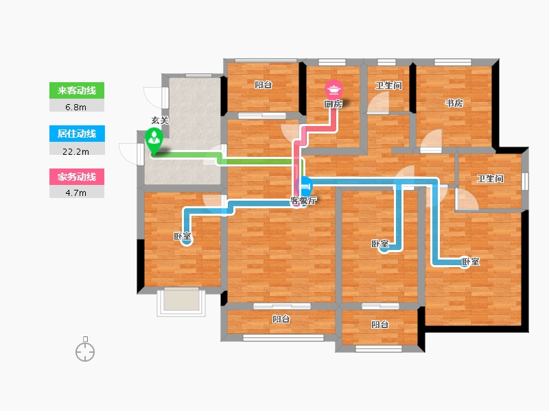 江苏省-扬州市-宏云东悦府-111.86-户型库-动静线