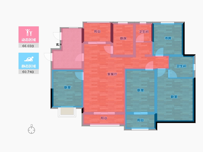 江苏省-扬州市-宏云东悦府-111.86-户型库-动静分区