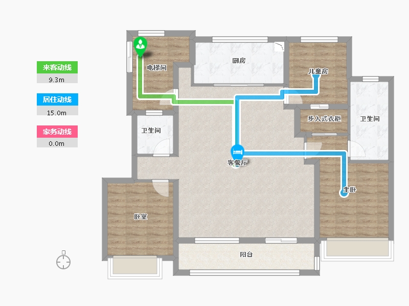 浙江省-宁波市-万科翰林甲第-111.00-户型库-动静线