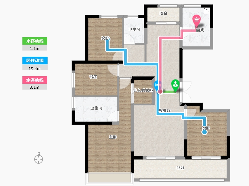 江苏省-徐州市-东方兰园-124.01-户型库-动静线