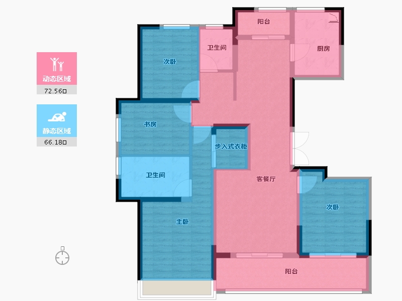 江苏省-徐州市-东方兰园-124.01-户型库-动静分区