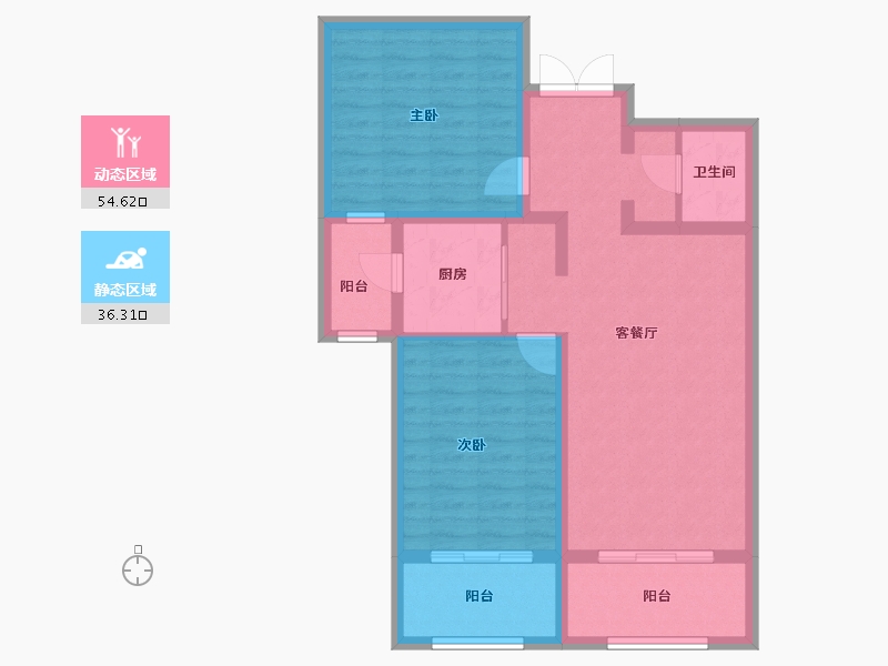 甘肃省-兰州市-众邦金水湾1号院-80.87-户型库-动静分区