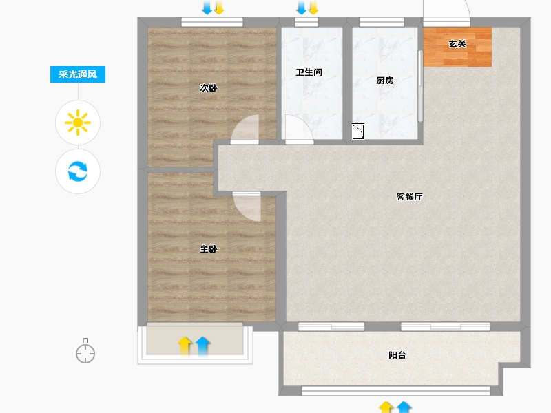 安徽省-滁州市-文一桃李春风-79.00-户型库-采光通风