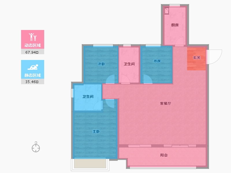 安徽省-滁州市-文一桃李春风-93.79-户型库-动静分区