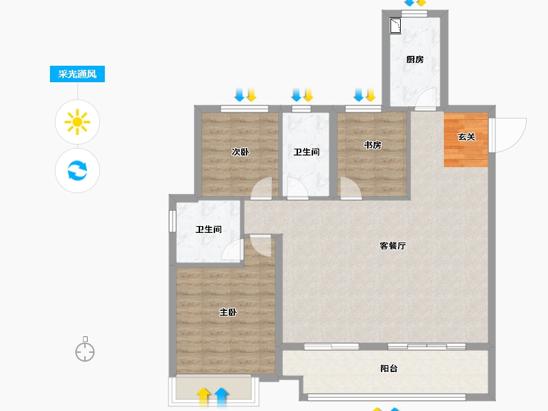 安徽省-滁州市-文一桃李春风-93.79-户型库-采光通风