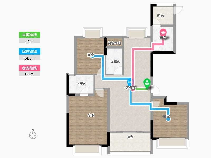 浙江省-宁波市-荣安香园2期-110.00-户型库-动静线