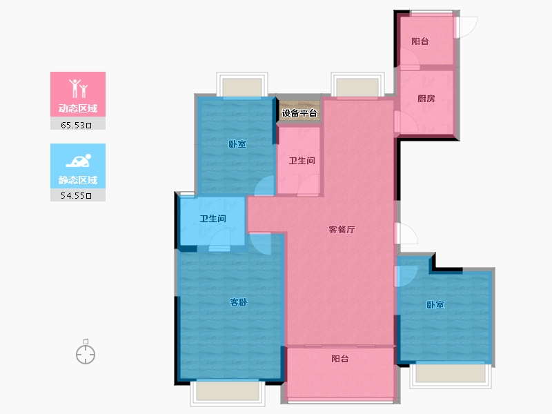 浙江省-宁波市-荣安香园2期-110.00-户型库-动静分区