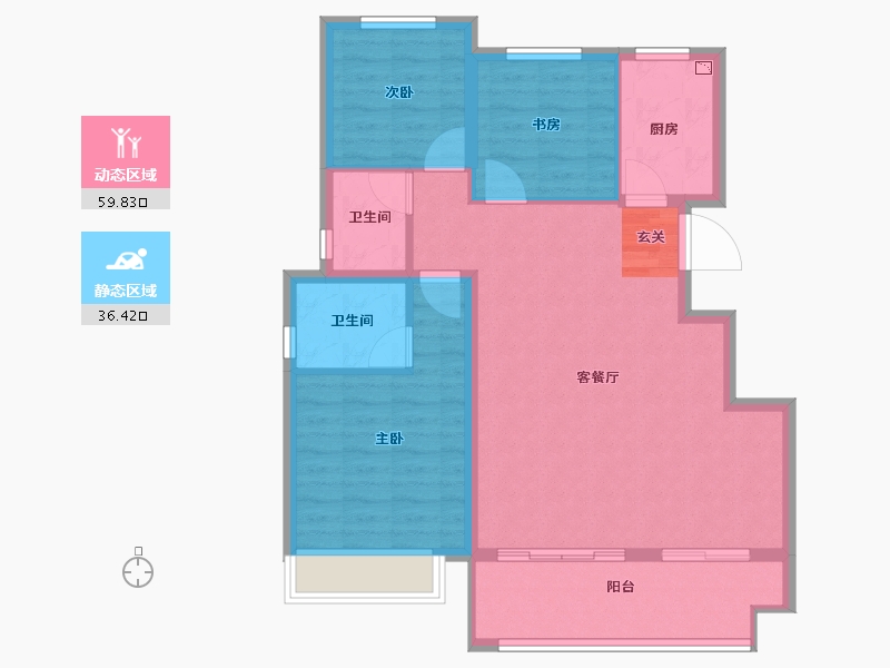 安徽省-滁州市-文一桃李春风-87.00-户型库-动静分区