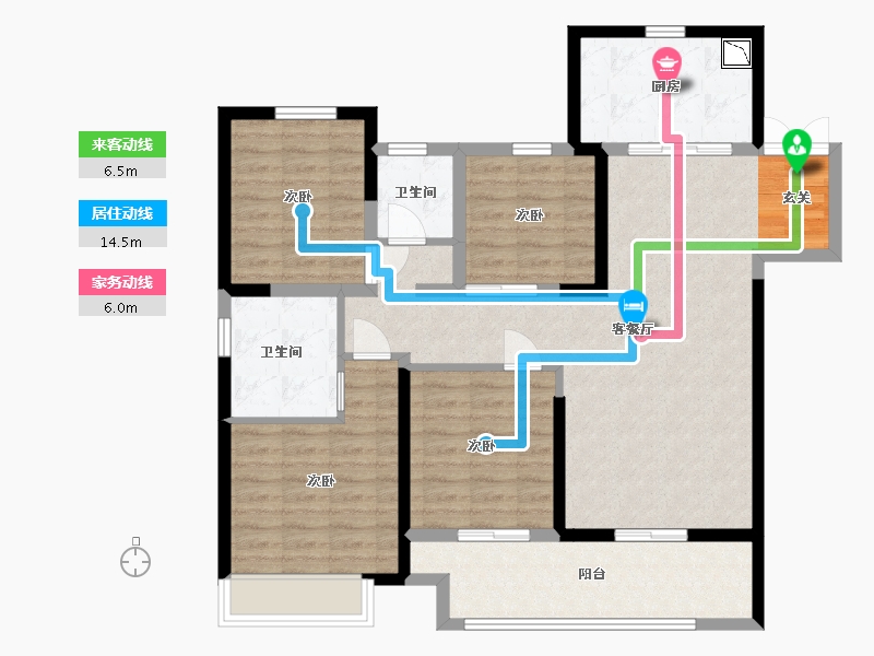 江苏省-淮安市-涟水吾悦广场-104.00-户型库-动静线