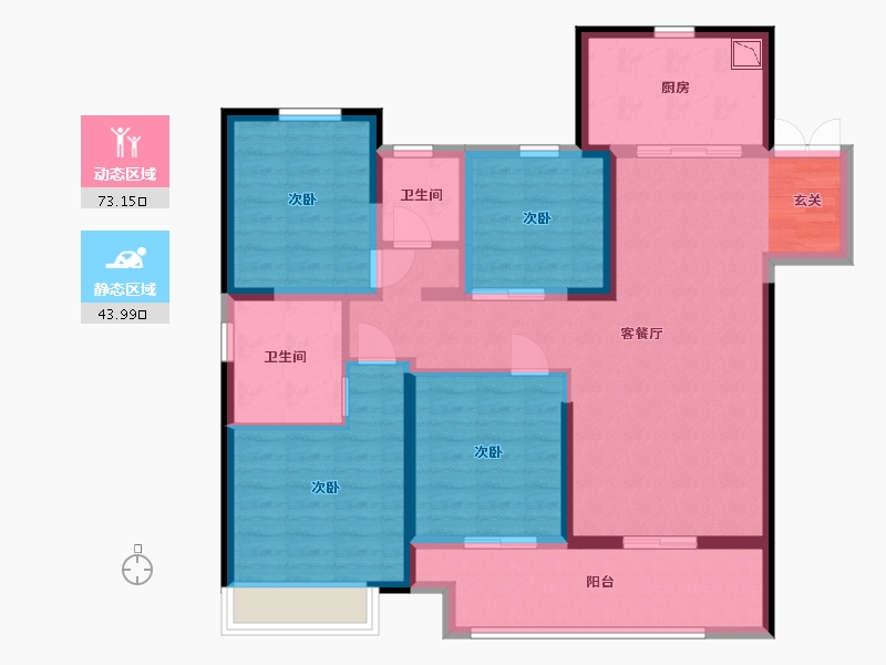 江苏省-淮安市-涟水吾悦广场-104.00-户型库-动静分区