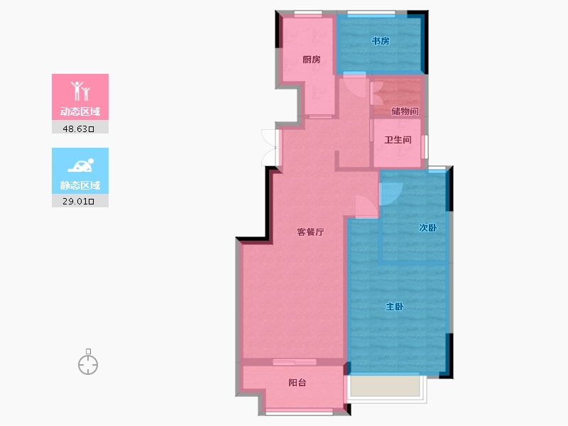 江苏省-淮安市-云河湾一期商铺-68.59-户型库-动静分区