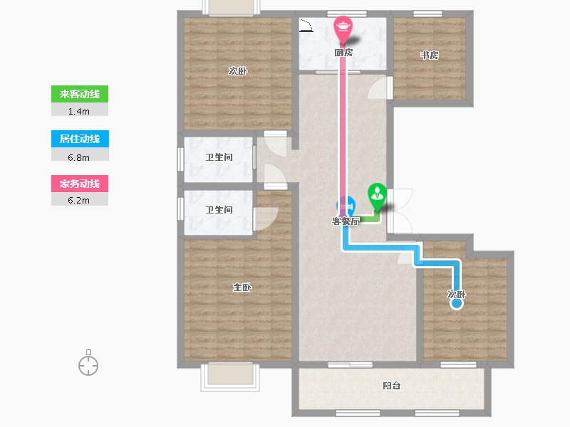 江苏省-淮安市-伊顿公馆-121.60-户型库-动静线