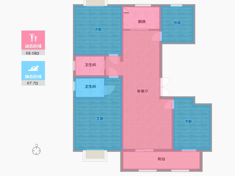 江苏省-淮安市-伊顿公馆-121.60-户型库-动静分区