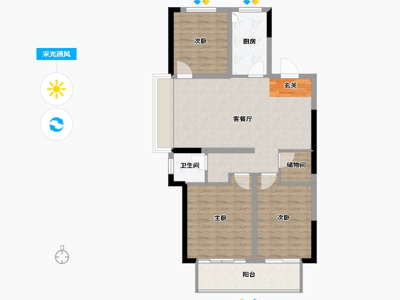 安徽省-滁州市-明发水韵桃源-88.00-户型库-采光通风