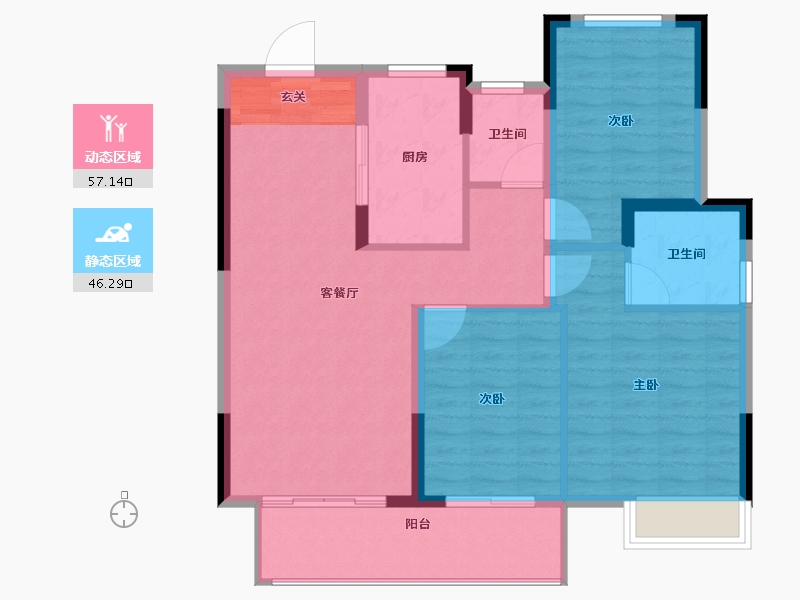 安徽省-滁州市-明发水韵桃源-94.00-户型库-动静分区