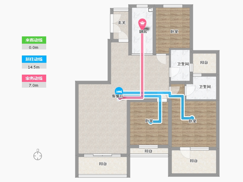 浙江省-湖州市-湖州恒大悦珑湾-104.00-户型库-动静线