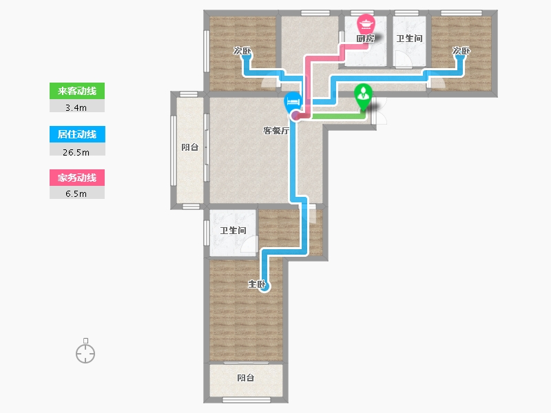 甘肃省-兰州市-众邦金水湾1号院-110.51-户型库-动静线